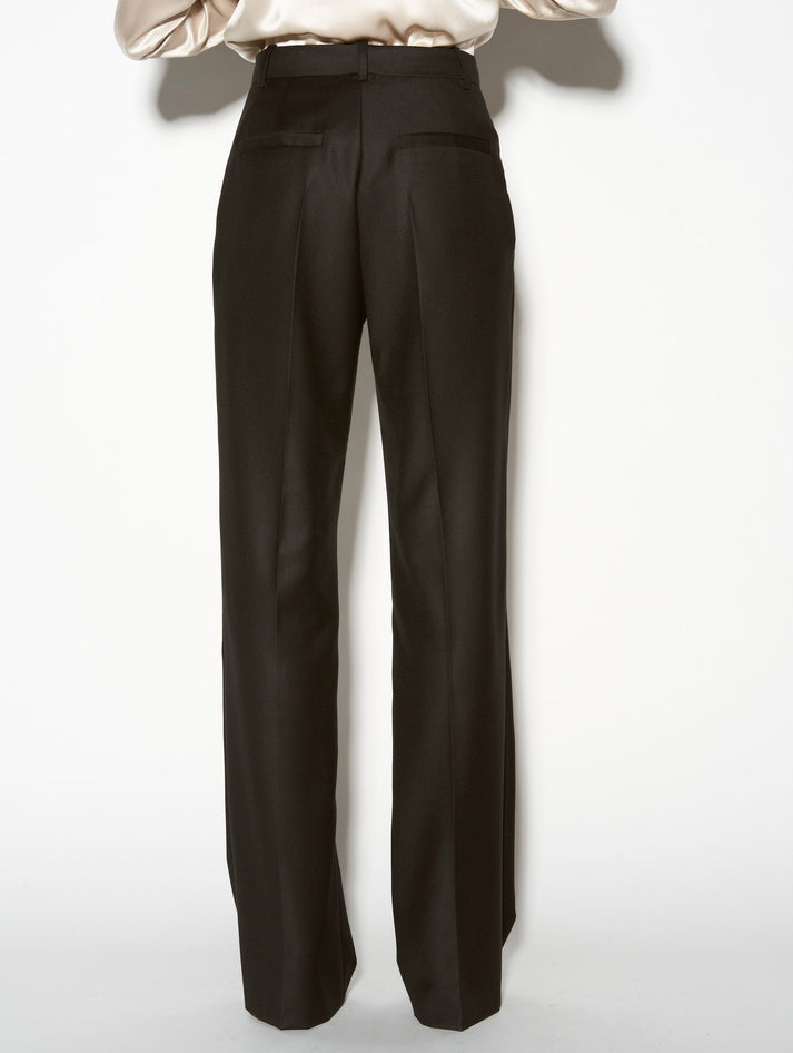 BARBARA BUI BLACK CASHMERE WOOL WIDE-LEG SUIT TROUSERS