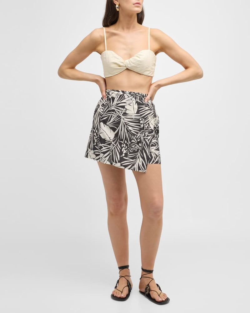 FRAME Printed Mini Wrap Skirt