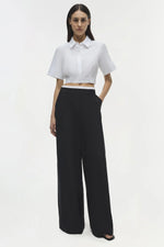 SIMKHAI Olly Double Waistband Pant in Black