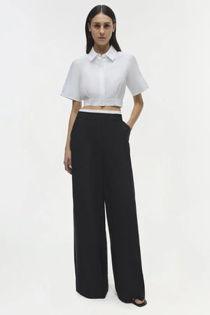 SIMKHAI Olly Double Waistband Pant in Black