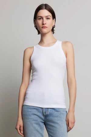 VELVET cruz tank top in White