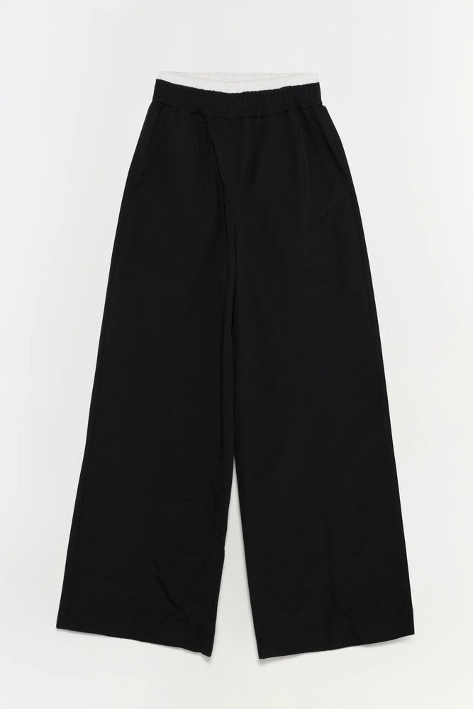 SIMKHAI Olly Double Waistband Pant in Black