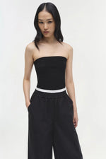 SIMKHAI Nicole Strapless Compact Knit Top in Black