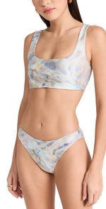 SIMKHAI water print mother of pearl top