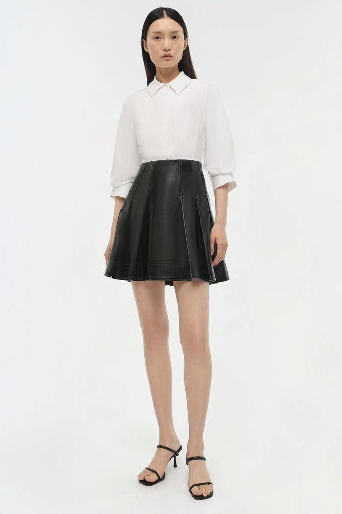SIMKHAI  PADMA POPLIN COMBO MINI  DRESS black multi