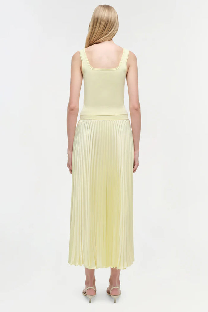 SIMKHAI Melanie Pleated Midi Skirt