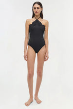 SIMKHAI Nicolette Halter Embroidered Swimsuit