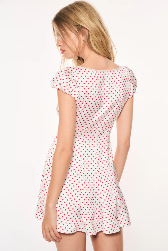 LOVESHACKFANCY Avine Polkadot Mini Dress