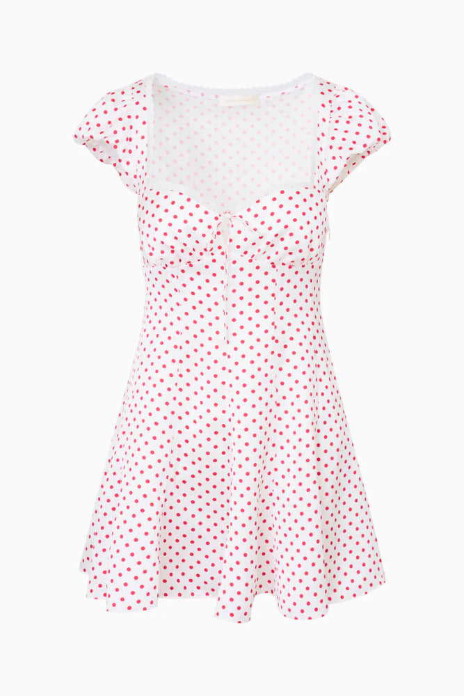 LOVESHACKFANCY Avine Polkadot Mini Dress