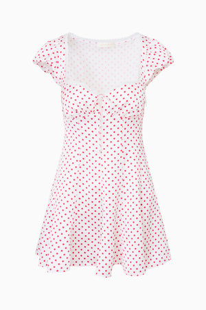 LOVESHACKFANCY Avine Polkadot Mini Dress
