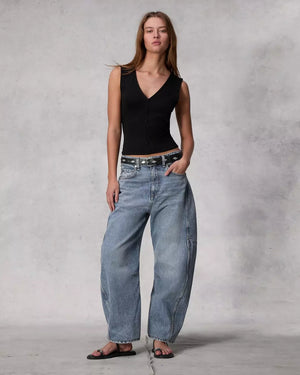 RAG & BONE Charlie Ankle Barrel-Leg Jean harmony