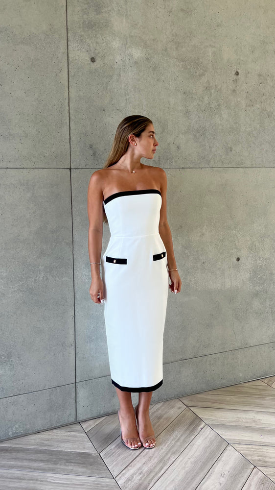 AMANDA UPRICHARD strapless Midi Dress