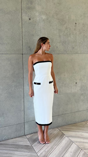 AMANDA UPRICHARD strapless Midi Dress