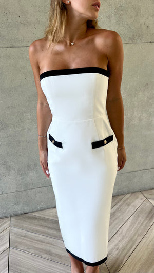 AMANDA UPRICHARD strapless Midi Dress