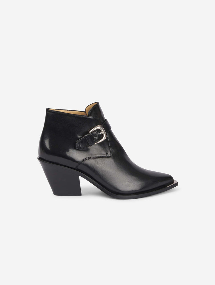 BARBARA BUI Black Leather Buckle Shoes
