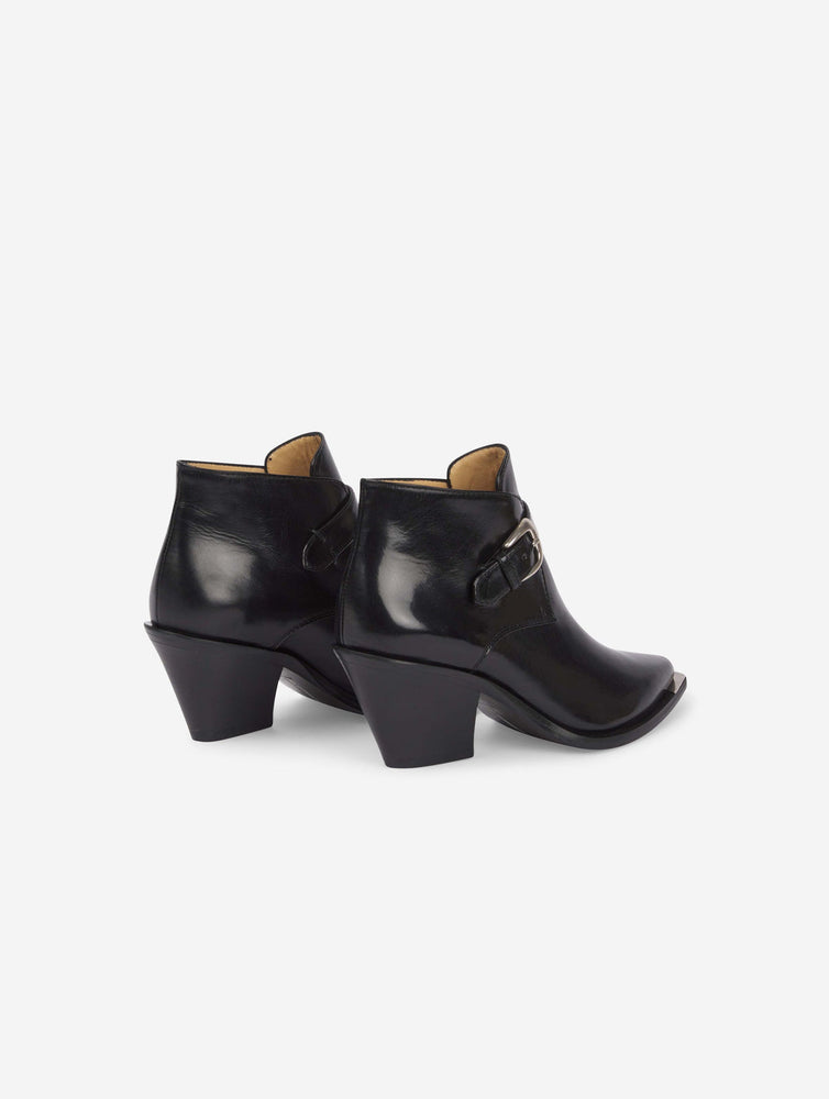 BARBARA BUI Black Leather Buckle Shoes