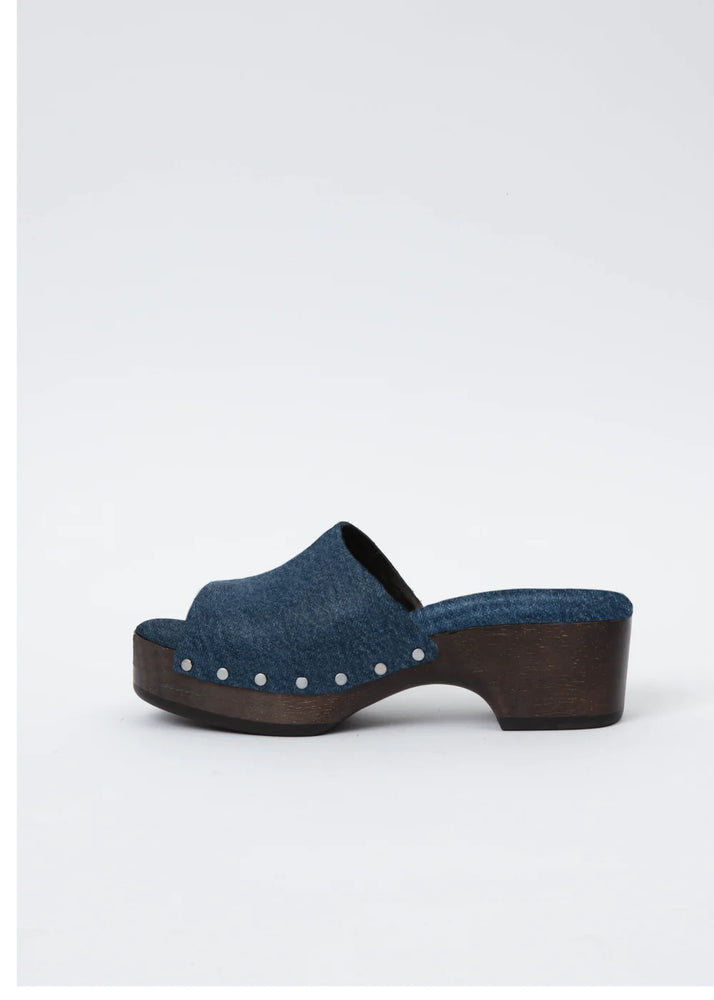 RAG&BONE Mara Clog Slide Blue denim