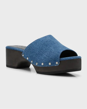 RAG&BONE Mara Clog Slide Blue denim