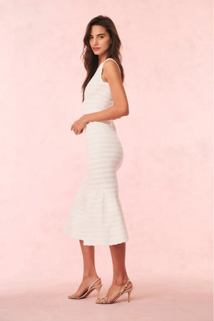 LOVESHACKFANCY Leigh Pointelle Knit Midi Dress