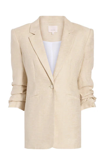 CINQ A SEPT LINEN KYLIE BLAZER khaki