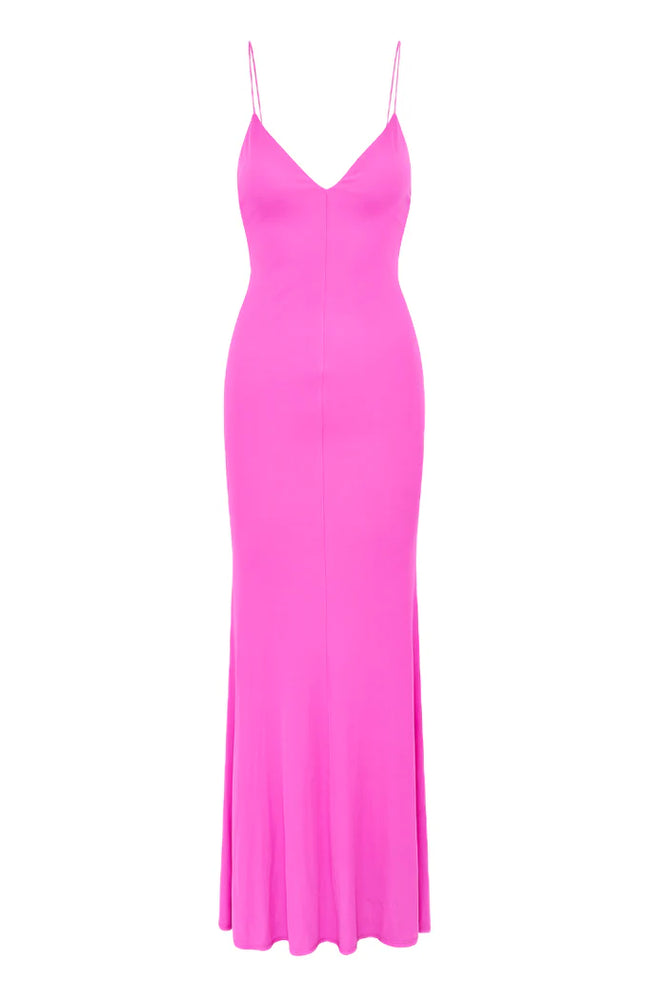 LOVESHACKFANCY Mikel Jersey Maxi Dress in Raspberry Parfait