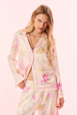 LOVESHACKFANCY Renetta Satin Floral Top