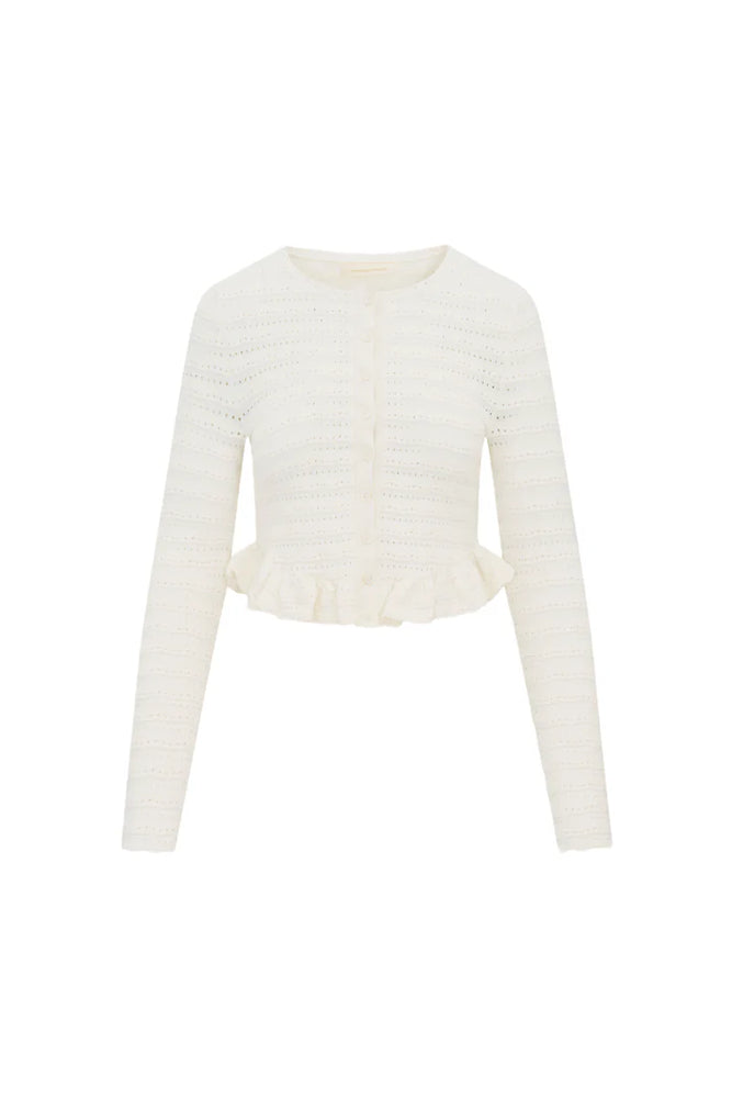 LOVESHACKFANCY Rogan Pointelle Knit Cardigan