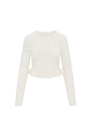 LOVESHACKFANCY Rogan Pointelle Knit Cardigan