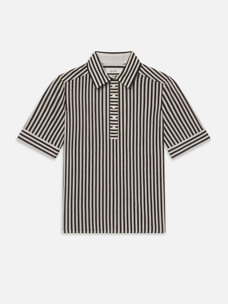 FRAME The Snap Polo in Espresso Multi