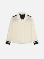 FRAME The Silk Pajama Shirt in Alabaster Multi