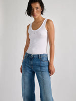 BARBARA BUI White ribbed jersey tank top