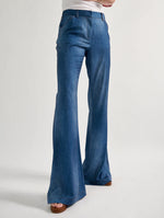 BARBARA Flared denim print trousers