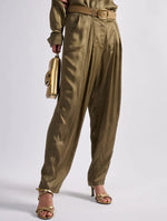 BARBARA BUI lightweight viscose satin pleated trousers