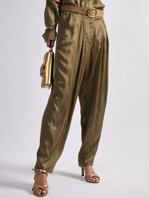 BARBARA BUI lightweight viscose satin pleated trousers