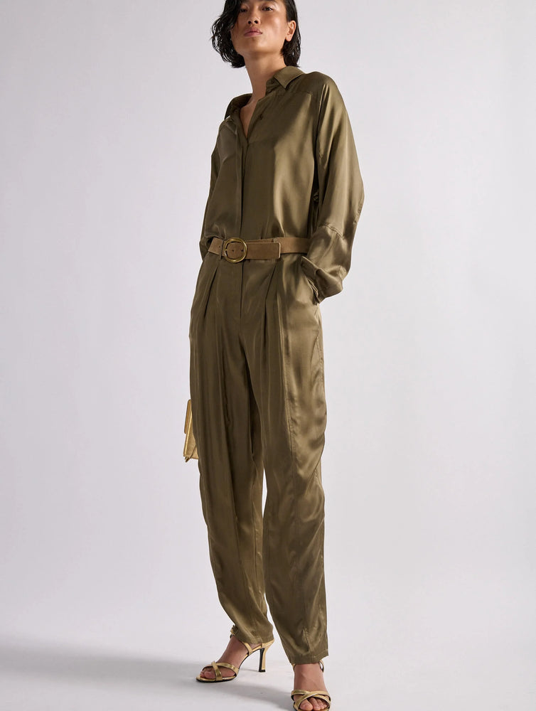 BARBARA BUI lightweight viscose satin pleated trousers