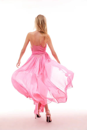 LOVESHACKFANCY ZAMIA DRESS pink daiquiri