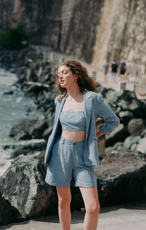 CINQ A SEPT Chambray Heatset Kylie Jacket