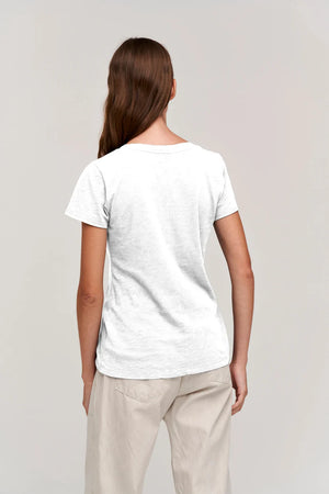 VELVET LILITH COTTON SLUB T-SHIRT IN WHITE