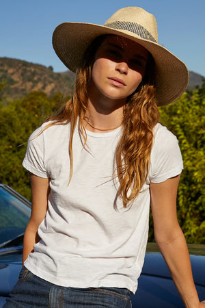 VELVET SIERRA COTTON SLUB TOP IN WHITE