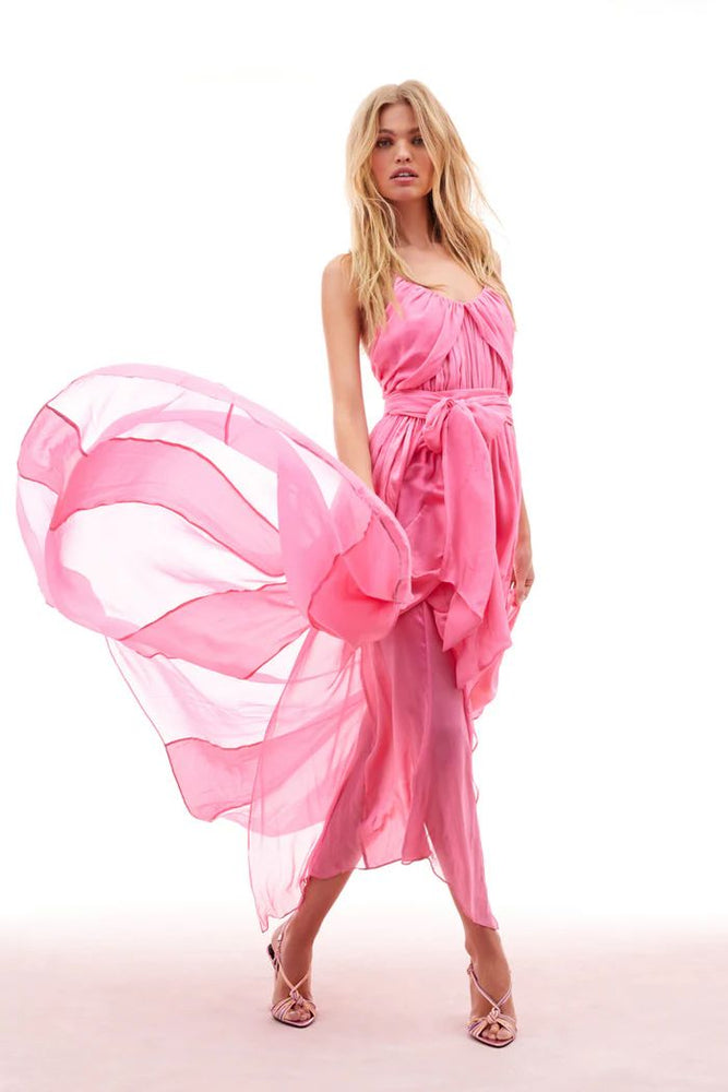 LOVESHACKFANCY ZAMIA DRESS pink daiquiri