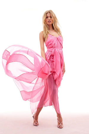 LOVESHACKFANCY ZAMIA DRESS pink daiquiri