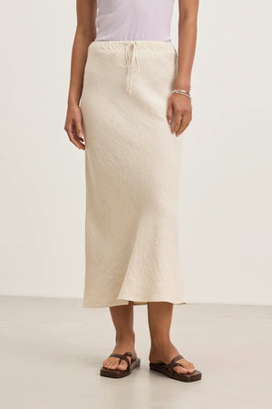 VELVET beka heavy linen skirt in Bisque