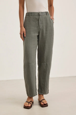 VELVET taylor heavy linen pant in Graphite