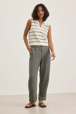 VELVET taylor heavy linen pant in Graphite