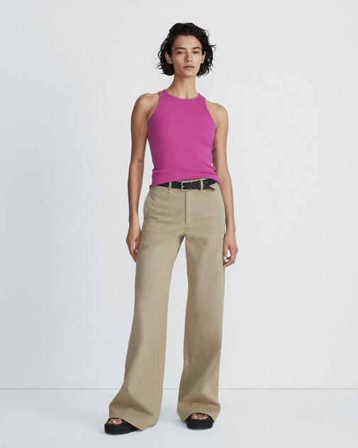RAG & BONE The Essential Rib Tank Fuchsia
