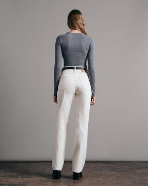 RAG & BONE Essential Rib LS Tee In Heather Grey