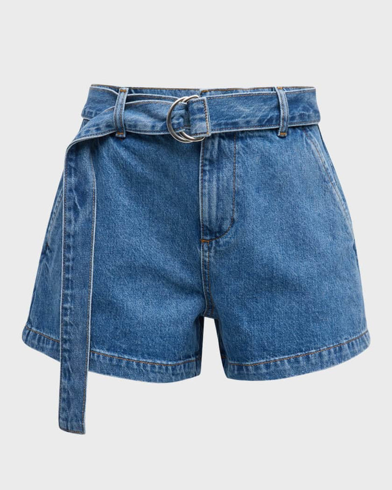 FRAME Le Trouser Belted Denim Shorts