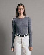RAG & BONE Essential Rib LS Tee In Heather Grey