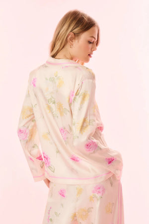 LOVESHACKFANCY Renetta Satin Floral Top