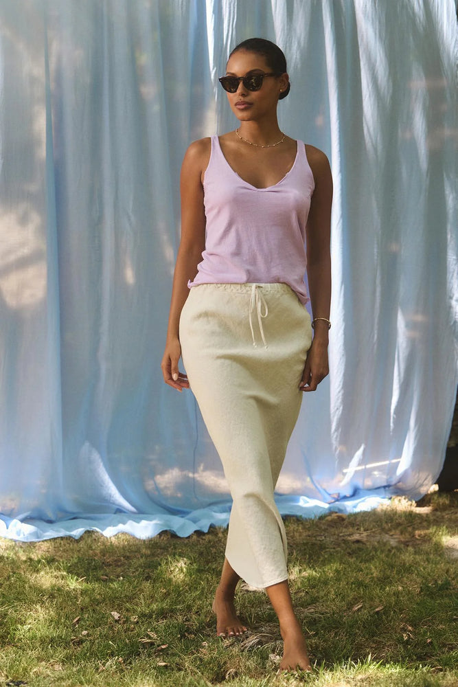 VELVET beka heavy linen skirt in Bisque